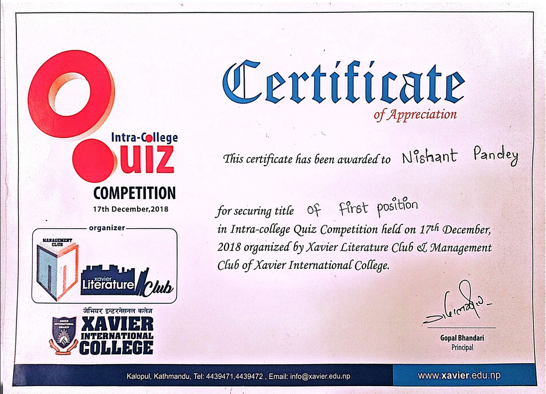Certificate